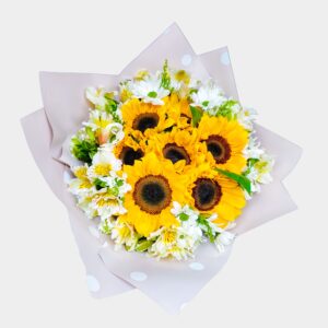 Bouquet de Girasoles y Margaritas Blancas